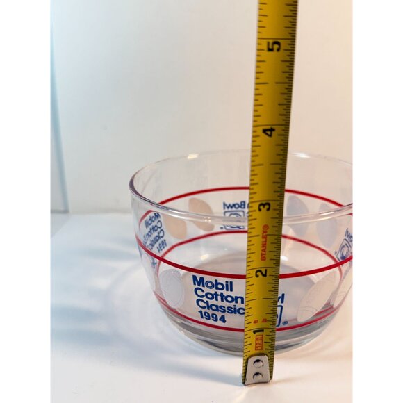 Vintage Mobil Cotton Bowl Classic 1994 Football Glass Snack Candy Cereal Bowl - Picture 4 of 8